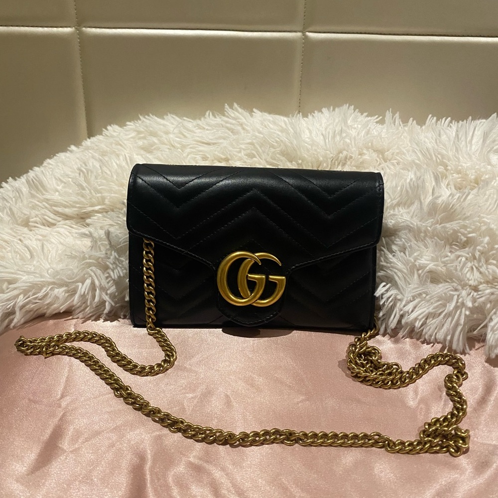 Black Gucci GG Marmont small Bag 💯 authentic